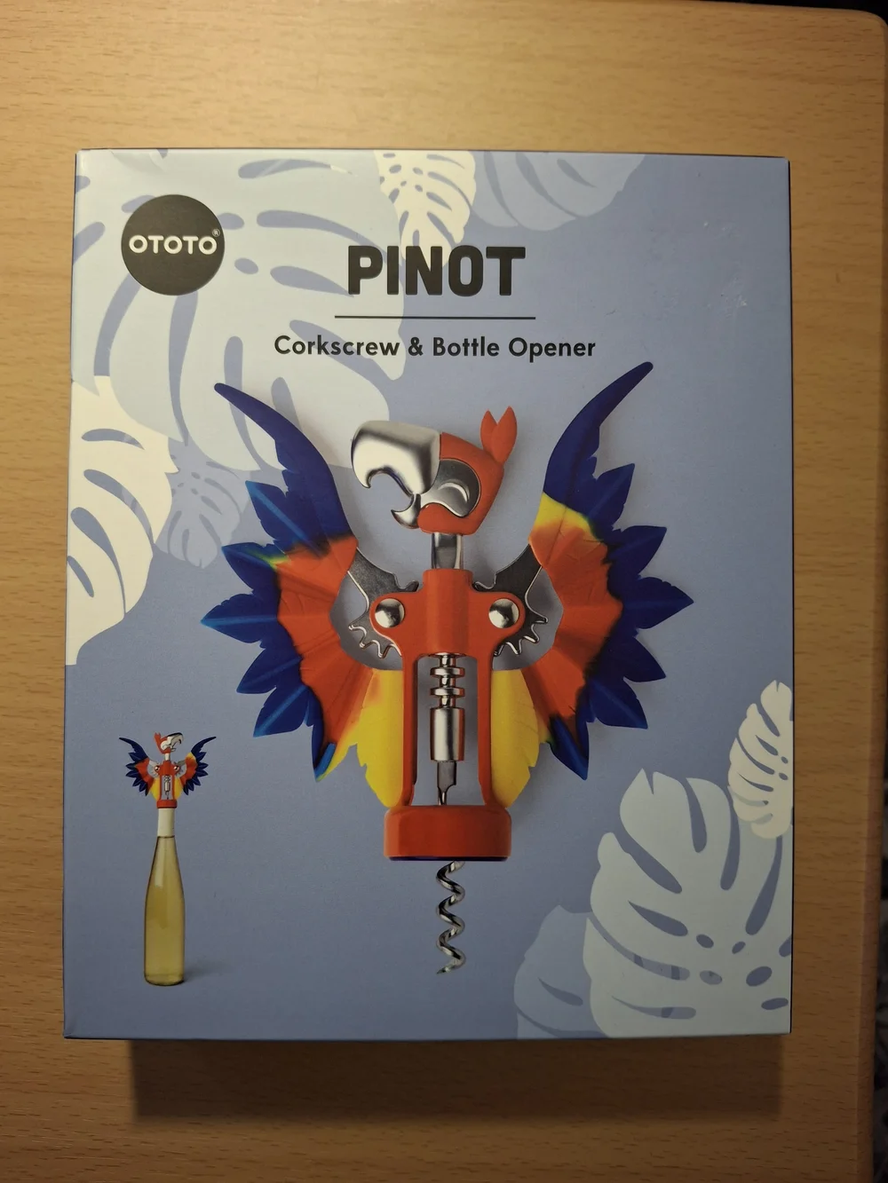 OTOTO Pinot Parrot 2-In-1 Corkscrew & Bottle Opener • New & Sealed